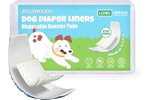Jollywoods Dog Diaper Liners Booster Pads for Male & Female Dogs, Disposable Doggie Diaper Inserts Fit Dog Belly Bands and Ma
