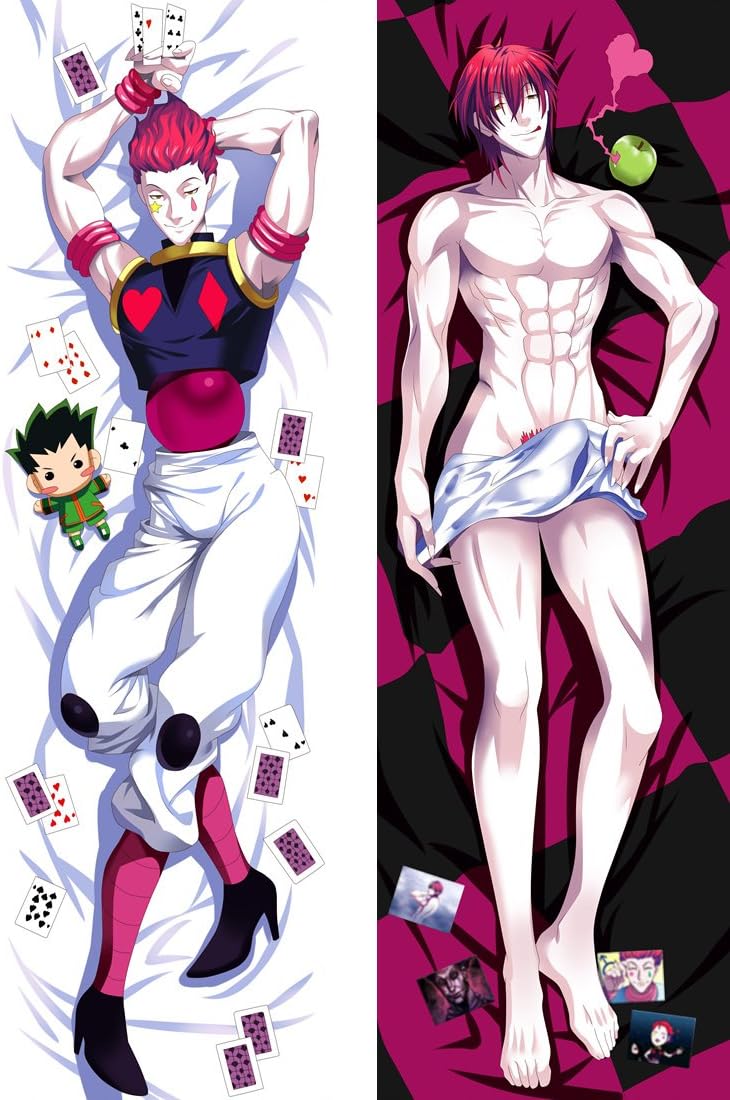 Paniagua Hisoka Hunter X Hunter Male Anime Darling Hugs Covered Zipper Body Pillow Case, Soft Cover Double Sided Throw 2 Way Tricot Pillowcases 180x60cm(70.87in x 23.6in)