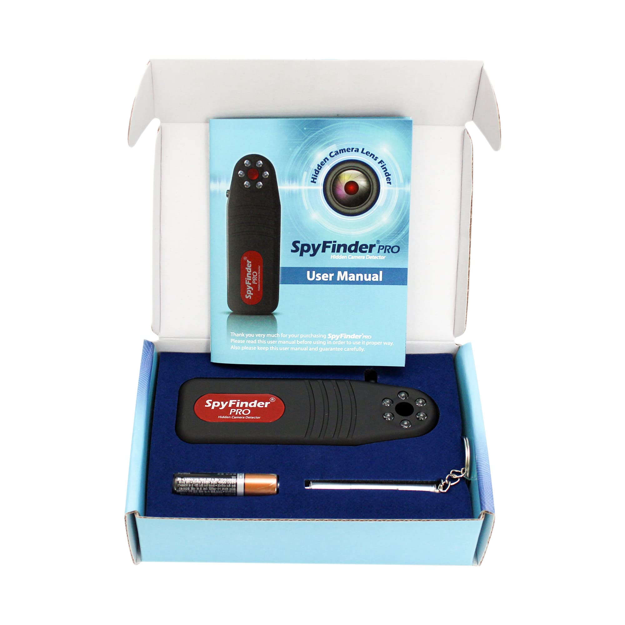 SPYFINDER PRO Portable Hidden Camera Detector and Anti-Spy Scanner - Detects Covert Video Devices and Tracking Cameras