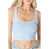 NIKIBIKI Women Seamless Vintage Chevron Ribbed Crop Top, Made in U.S.A, One Size