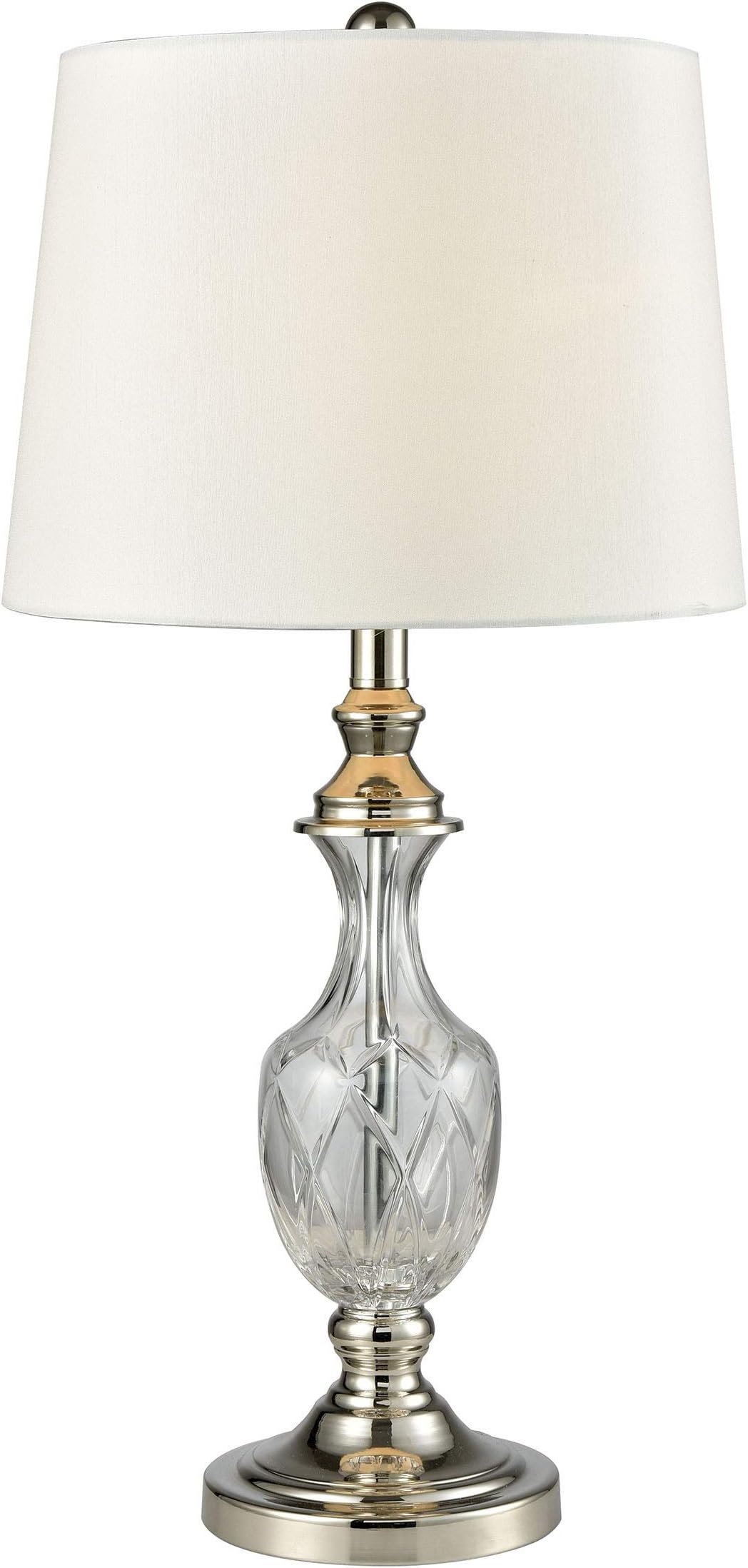Dale Tiffany SGT16154 Chislett 24% Lead Crystal Table Lamp, Polished Nickel