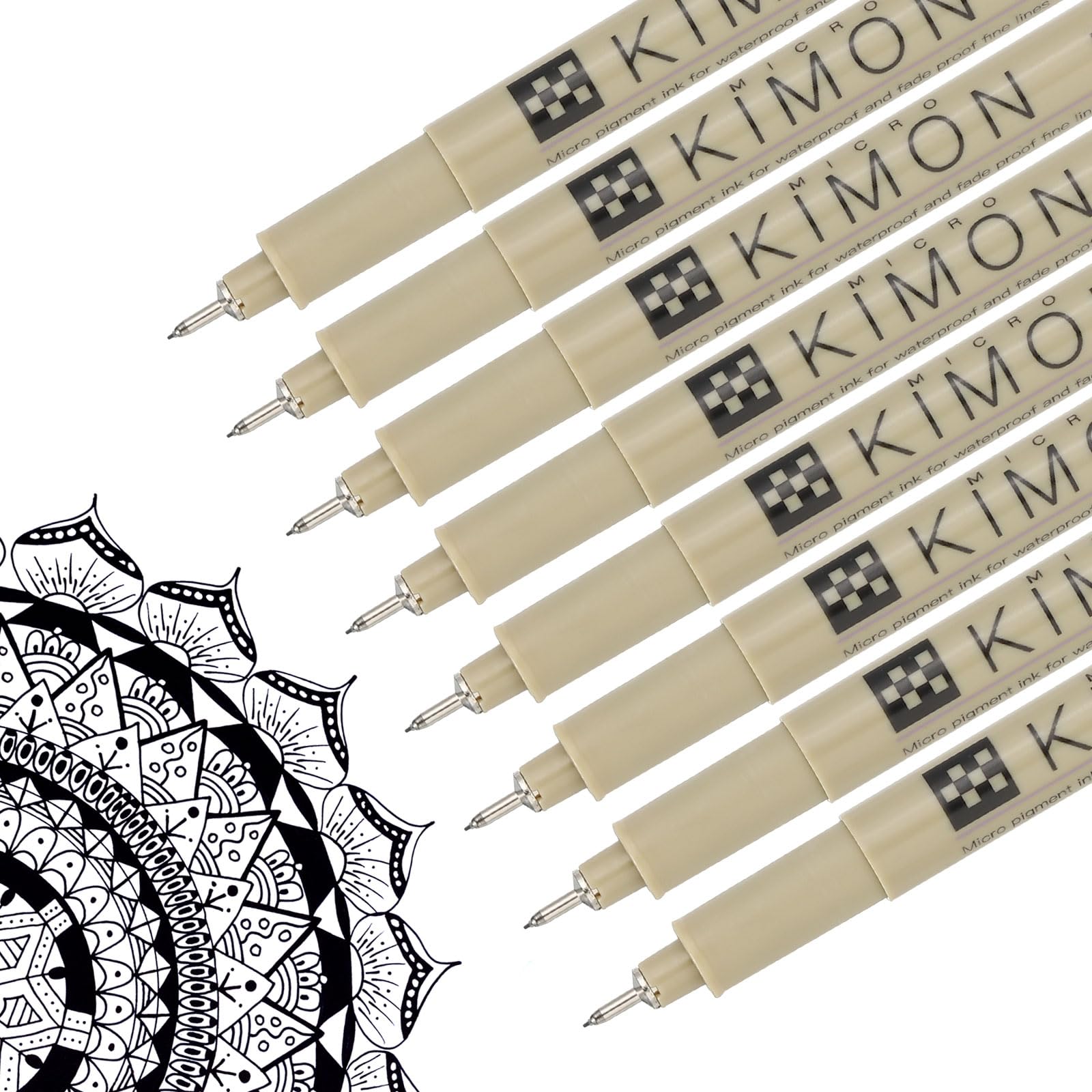 PATIKIL Micro Pen Fineliner Pens, 8Pcs 0.15mm Fine Point Drawing Pens Waterproof for Archival Artist Calligraphy Illustration Journaling Sketch, Black