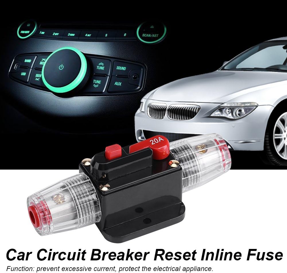 Zerodis DC 12V-24V Car Audio Inline Circuit Breaker Reset Holders Inverter for Stereo Switch System Protection (20A) - Image 5