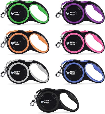 Jenny Wren Tangle-Free Retractable Dog Lead 8M 26FT Purple Reflective