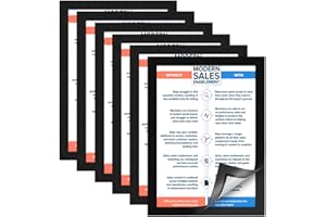 ZHIDIAN Document Sign Holder Pockets with Magnetic Back, Plastic Poster Picture Notice Display Frame for Fridge/Whiteboard/Chalkboard/Cabinet, 8.5 x 11.6 Inches, Black, 6 Pcs