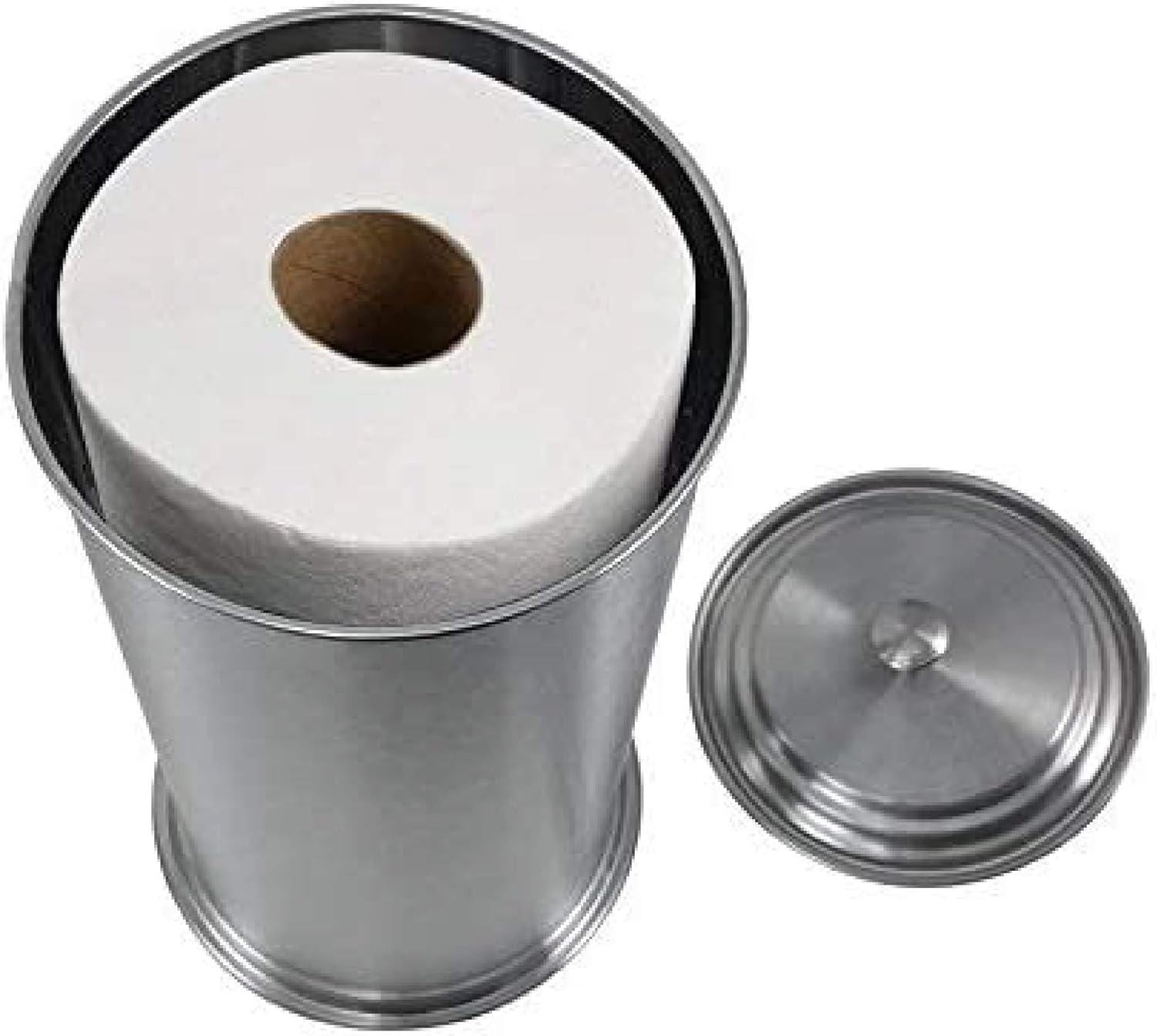 LDR Industries 164 6456BN Free Standing Toilet Paper Holder Canister, Brushed Nickel: Home Improvement