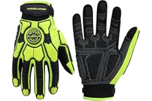 Anti Vibration Gloves Men Impact Resistant Work Gloves, Padded Palm Grip Heavy Duty Working Gloves