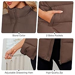 Century Star Brown Puffer Vest Women Puffer Vest