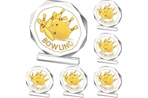 Anglechic 6 Pack Sports Trophy Acrylic Award Medals 4.72 x 4.72 Inch Sports Contest Trophies Bulk Plaques Team Prize Gift Trophies for Competition