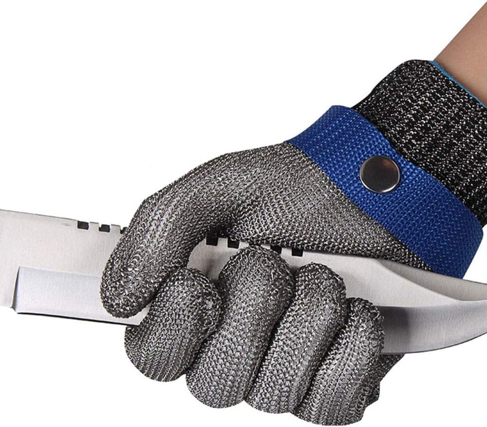 ThreeH Guantes de protección de seguridad Guantes de malla de acero inoxidable para cortar guantes de trabajo GL09 M(Un guante)