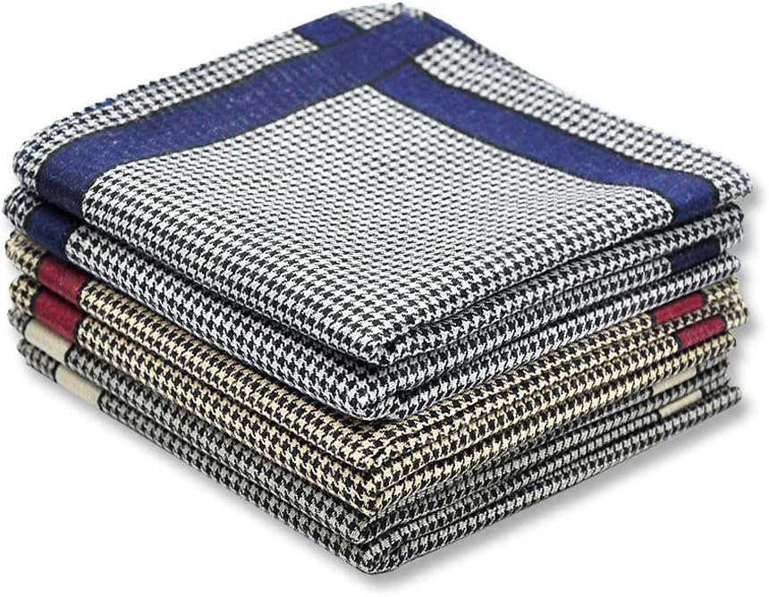 Handkerchiefs Mens 100% Cotton Soft 6 Piece Gift Set by Zenssia