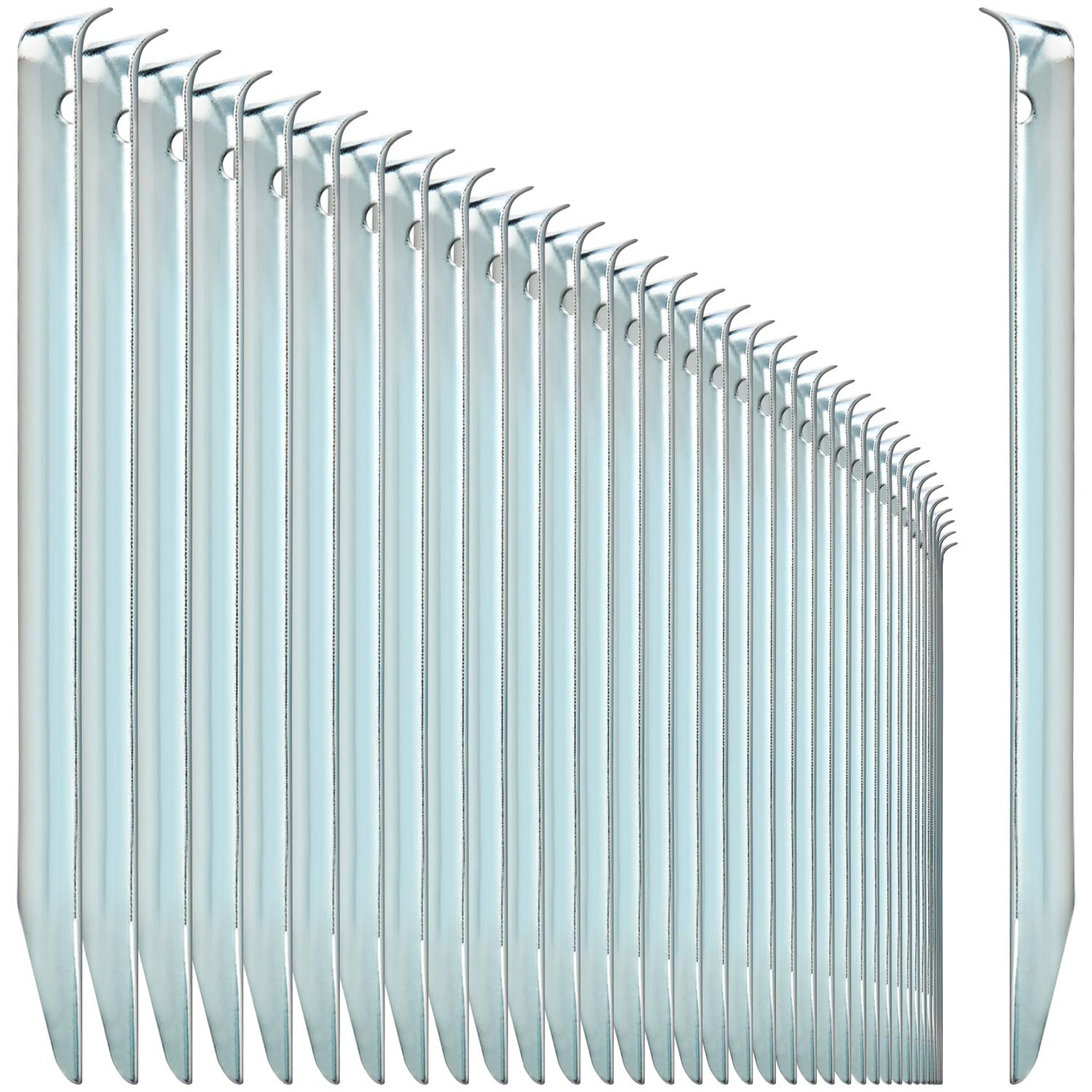 COM-FOUR® 36x tent pegs made of steel - semi-circular, robust ground pegs for camping and outdoors - ideal for normal ground