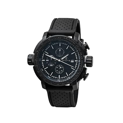 5145E-1 Chronograph Black Dial Resin Strap Wrist Watch / Casual Watch - For Mens