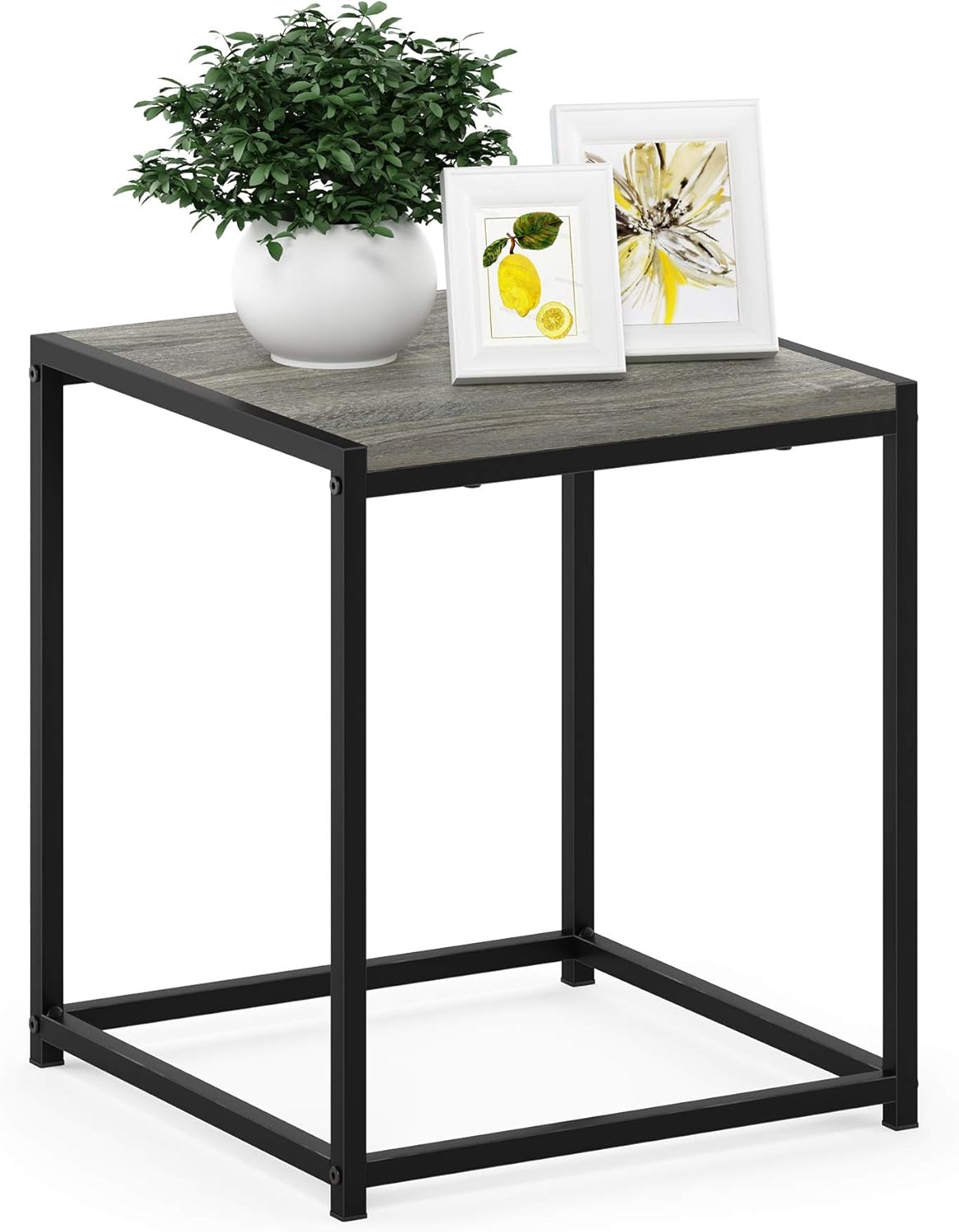 FURINNO Camnus Modern Living End Table, French Oak Grey: Furniture & Decor