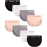 Reebok Womens Briefs Underwear - 8 Pack Stretch Performance Seamless Panties for Women Boy Shorts Underwear Pack