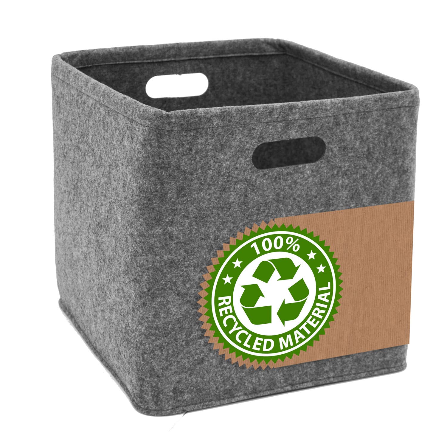 DuneDesign 100% Recycled Felt: Cube Storage Box 33x33x33 - Compatible with IKEA Kallax Shelf - Foldable Storage Cubes Cupboard Storage Boxes Laundry Baskets Bookshelf Insert Box Open Storage Boxes