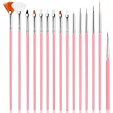 Lounsweer 30 Pcs 30 Pcs Cake Decorating Brushes Cookie Painting Set, Pink | Icing Details, Edible Paint Application, Food-safe for Fondant Cookies Pastries, Multiple Brush Tips, Baking Tool Set