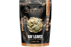 5Senses Whole Bay Leaves | Feuilles De Laurier, Laurel Herbs | Lyrical Leaf | Single Origin, Non-GMO, Fairtrade, Kosher, Glut