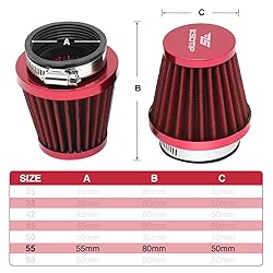 YWLUWEI 2pcs 55mm Motorcycle Air Filter with Fuel