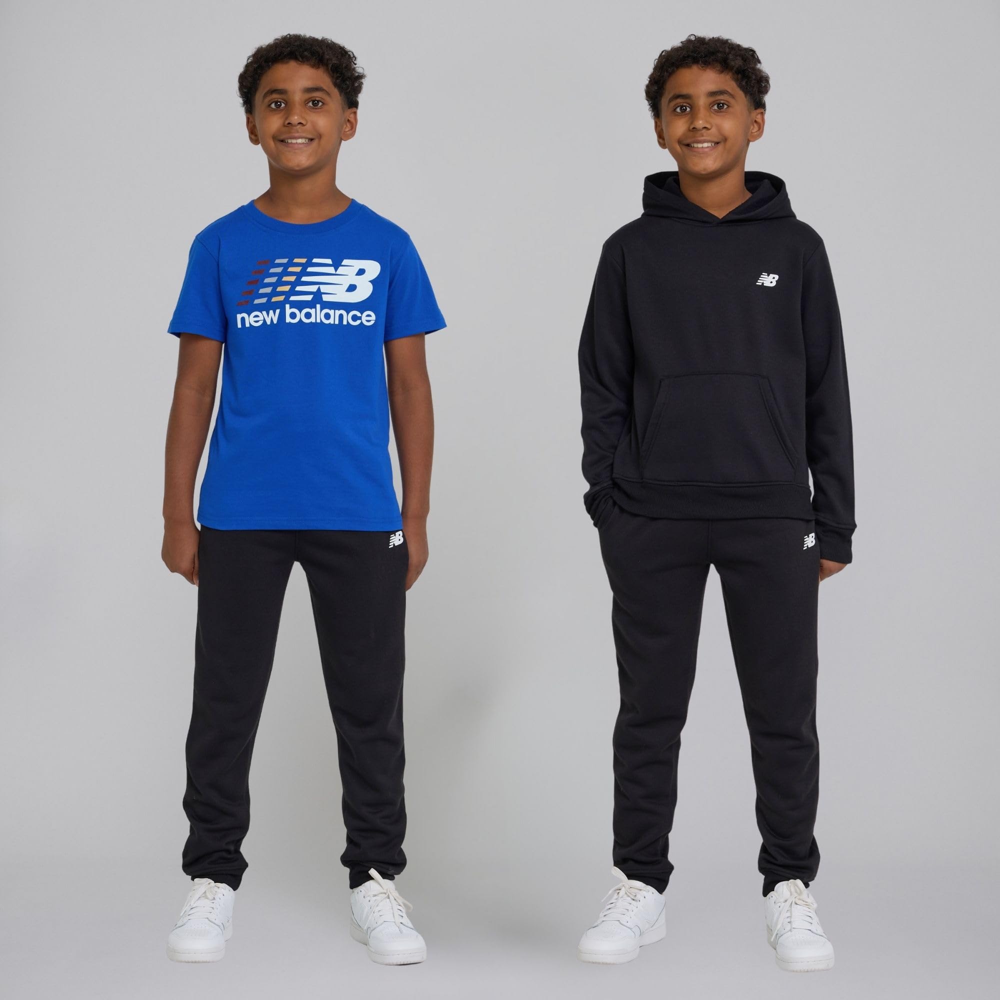 New Balance 3Pc Sweatsuit for Boys & Toddlers - Pullover Hoodie, T-Shirt, Jogger, Kids Soft Cotton Blend Fleece (2T-12)