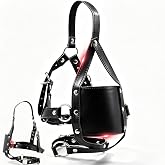 Ballgag Harness Gag Bondage Gags &amp; Muzzles Open Mouth Gags for BDSM Fetish | Soft Leather Ball Gag With Adjustable Bondage Straps, Open Mouth Gag For Restraints, BDSM Gag Sex Toy, Sex Bondage Gag