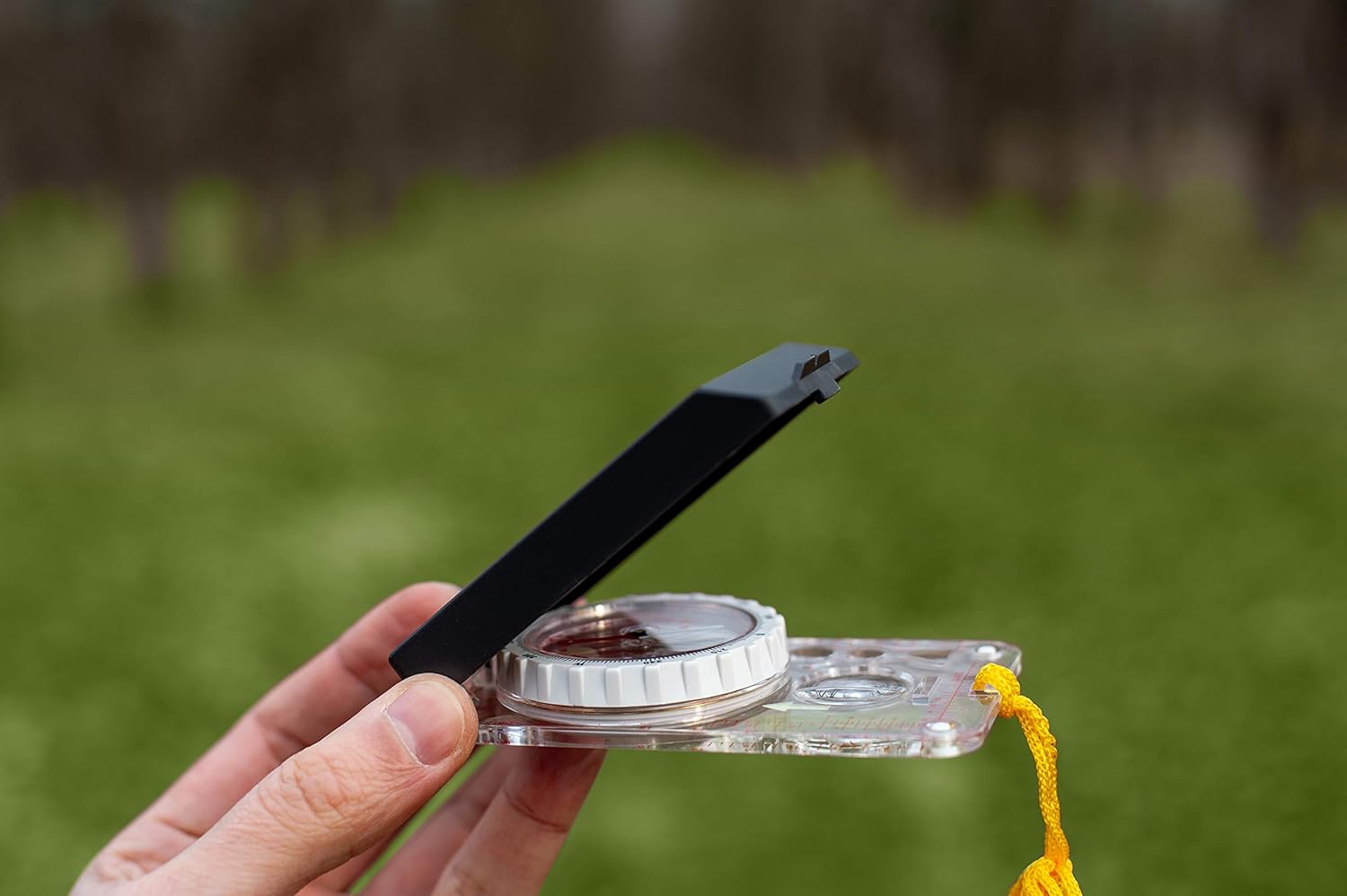Sighting Compass Mirror Adjustable Declination - Boy Scout Compass Hiking Survival - Map Reading Compass Orienteering - Mirror Compass Hunting Fishing - Compass Backpacking Camping (White) : Sports & Outdoors