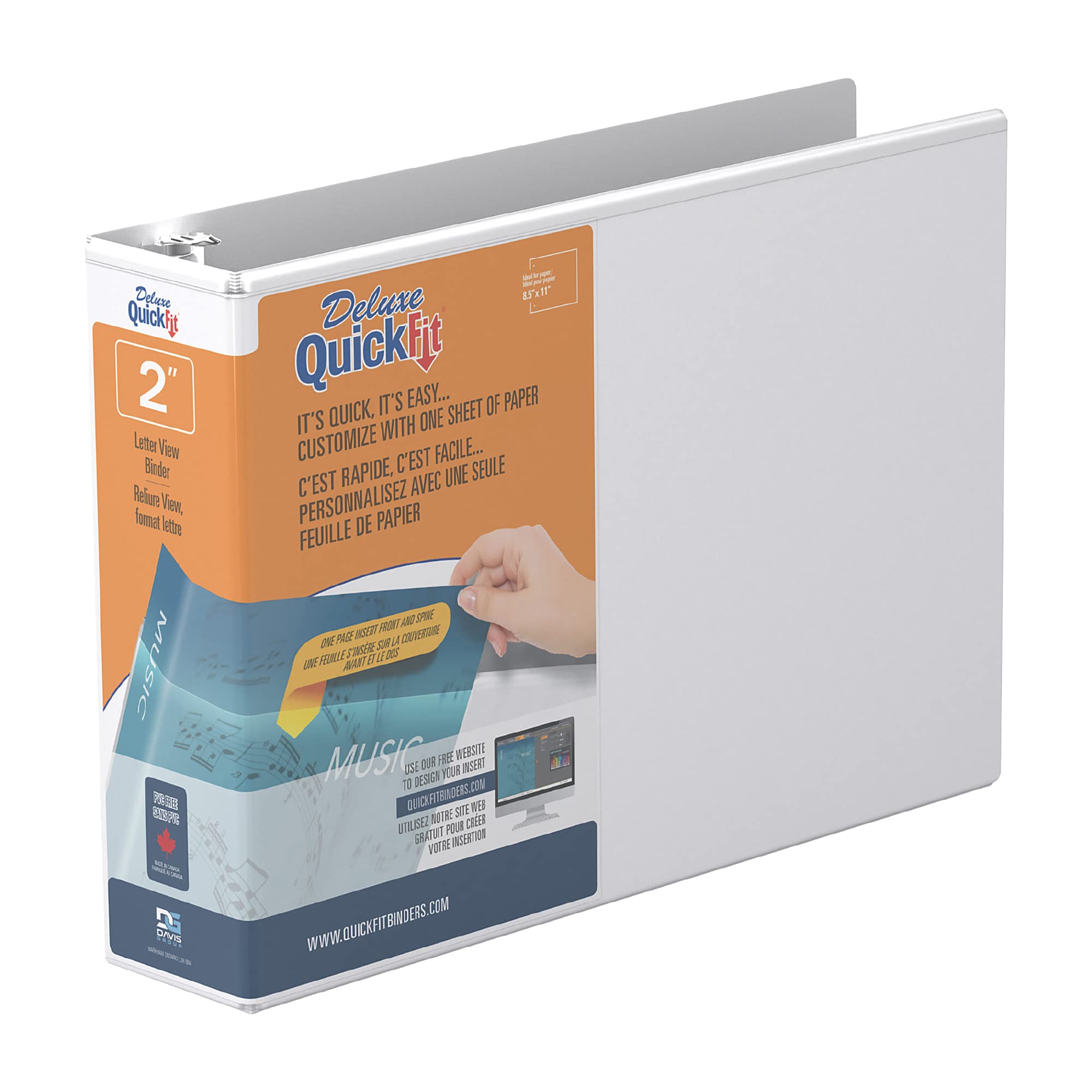 Photo 1 of QuickFit Heavy-Duty 8.5" x 14" Landscape Legal Binder, 3-Ring Binder, Round Ring, White, Single, 2 Inch