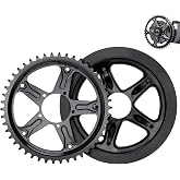 E-Mangue Bike Chainring 44T for BAFANG BBS01 / 02 / 01B / 02B Mid Motor Kit | 7.1" Steel Round Bicycle Chain Ring Sprocket, for 250W 500W 750W Ebike Conversion Kits, High Strength &amp; Durability