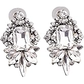 Art Deco Antique Gatsby Vintage Style Rhinestone Wedding Bridal Prom Earrings