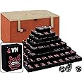 AzulHome American Mahjong Game Set, 166 Numbered Tiles (1.2"), 4 Dice, Storage Case, Complete Mahjong Black Tiles Set, Preminum Tiles for Western Mahjong (Numbered - Black)