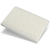 Firm Latex Pillow, Natural Latex Foam Pillow with Removable Cotton Cover, Standard Size (L22''×W14''×H5''), Strong Support Travel Pillow, Thin Camping Pillow, Perfect Packaging