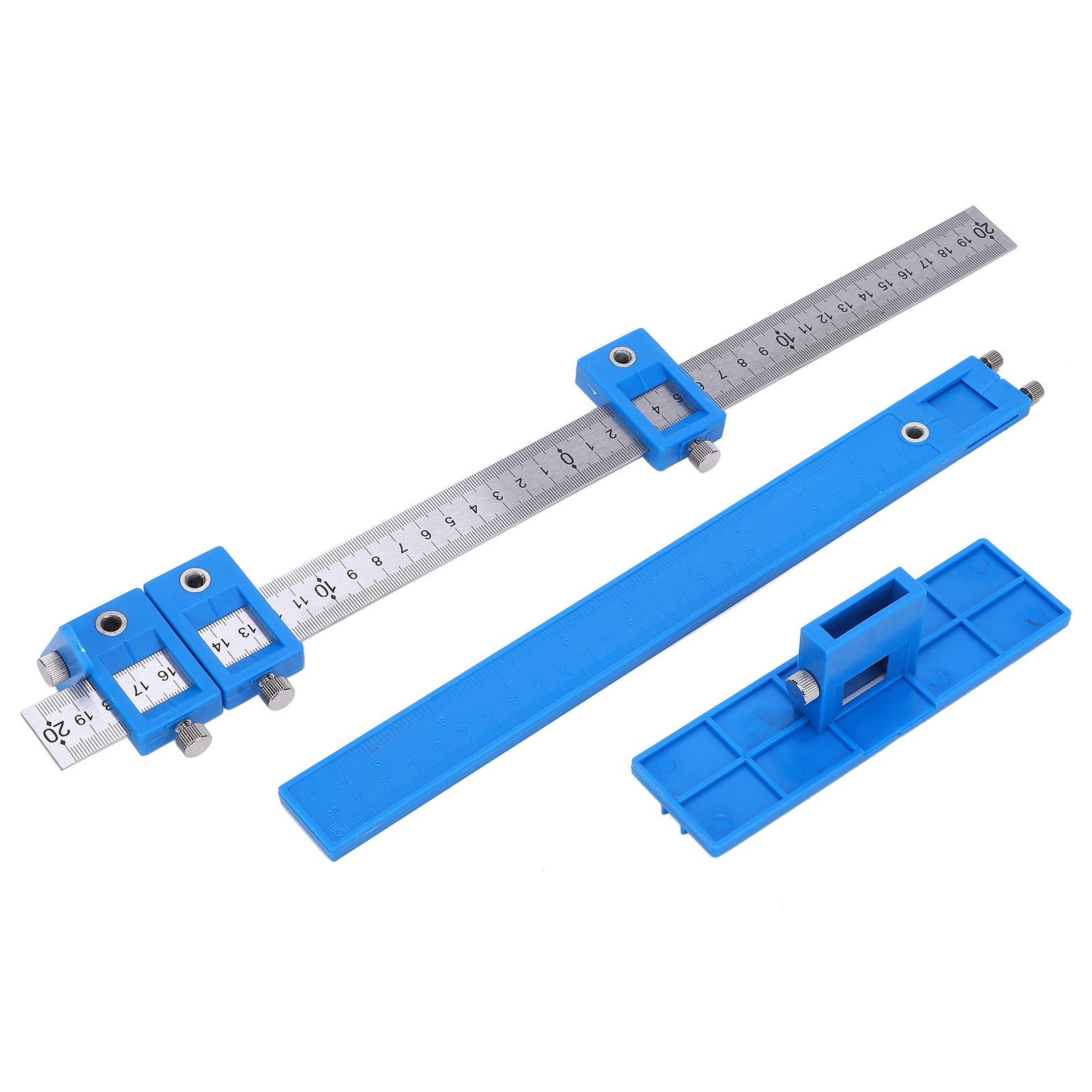 Adjustable Punch Locator Cabinet Hardware Jig Template Measuring Tool Wood Drilling Dowelling Hand Tool