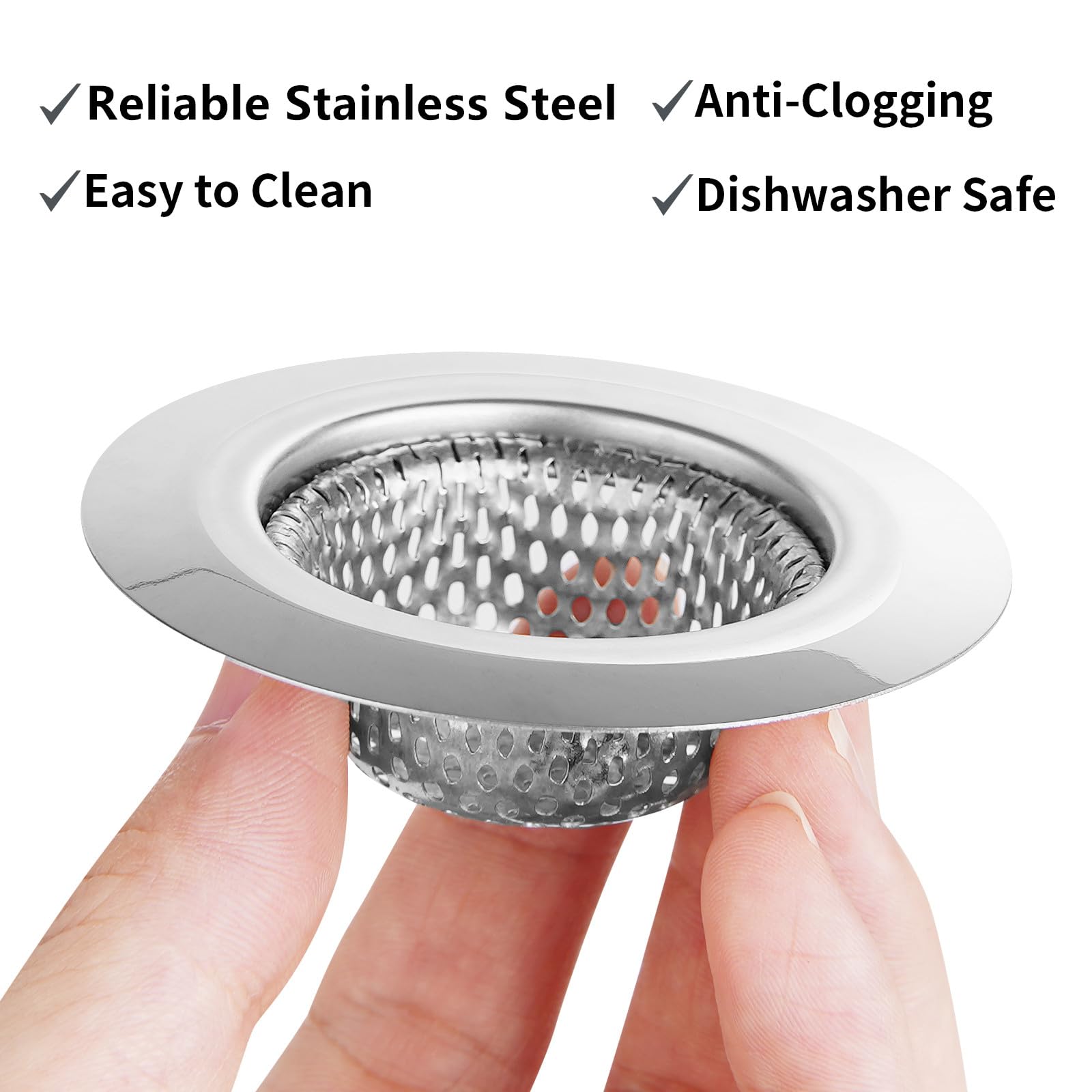 Ohtomber 2PCS Bathtub Drain Strainer - 2.79 inch Bathtub Floor Shower Hair Drain Catcher Cover, Stainless Steel Bathroom Sink Strainer Filter Basket for Bathroom Sink, Wash Basin