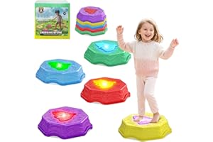 ABVSAB Stepping Stones for Kids with Light & Music,Toddler Sensory Toy for Obstacle Course Coordination，4 Year Old Girl Birthday Gifts for Boys Kids 3+