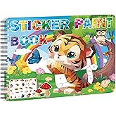 Kalysky Sticker Paint Books for Kids Ages 4-8,Animals Designs Paint by Stickers,Party Birthday Stickers for Kids Boys Girl
