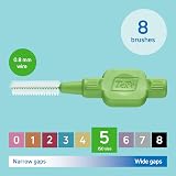 TePe Interdental Brush Original Green 0.8mm ISO 5 8pcs plaque removal view 2