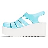 Chemistry® ARIEL Jelly Platform Open Toe Slip on Heel Sandals Adjustable Strap Upper Low Top Shoes