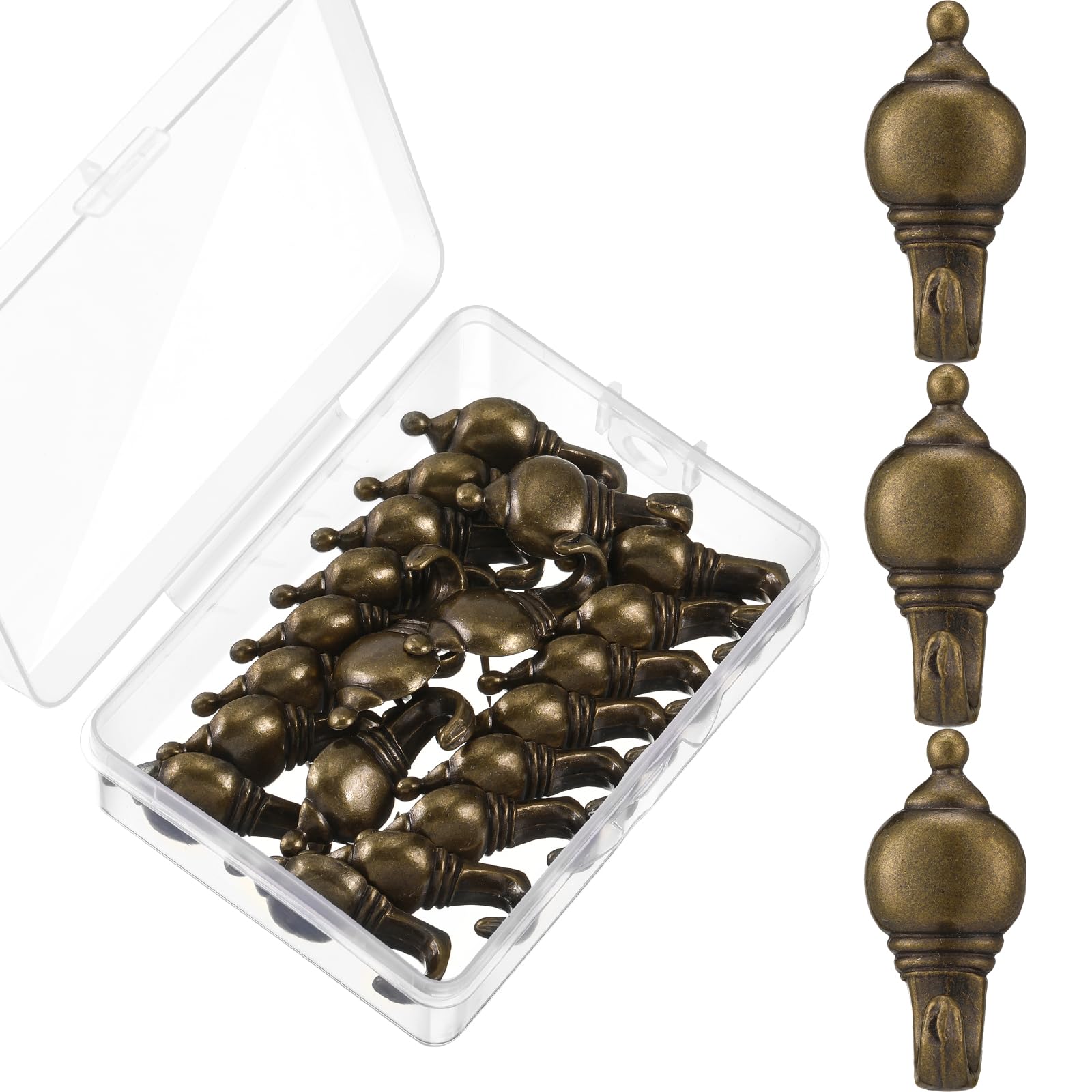 Photo 1 of 20 Pieces Push Pin Hangers Plant Shape Pin Hook Hanger Zinc Alloy Picture Bronze Wall Hooks(Retro Gourd)