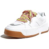 LUCKY STEP Women’s Platform Fashion Sneakers Lace up Casual Faux Leather Comfortable Thick Sole Tennis Walking Shoes