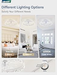 LEDIARY 20 Inch Low Profile Ceiling Fans with