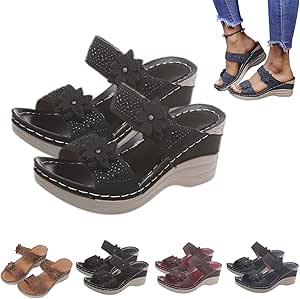 Sursell Vintage Flower Orthotic Sandals in 2022 | Leather sandals handmade, Me too shoes, Dressy 