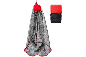 Portable Kayak Fishing Basket, Foldable Floating Fish Basket - Kayak Mesh Fishing Net Kayak Fishing Accessories with Case for
