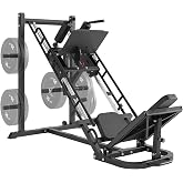Dripex Adjustable Leg Press Hack Squat Machine for Full Lower Body Workout | Solid Steel Frame,High-density Foam Pads, Transport Wheels, 4 Weight Storage Holders for Home Gym-Weight Plates Not Included