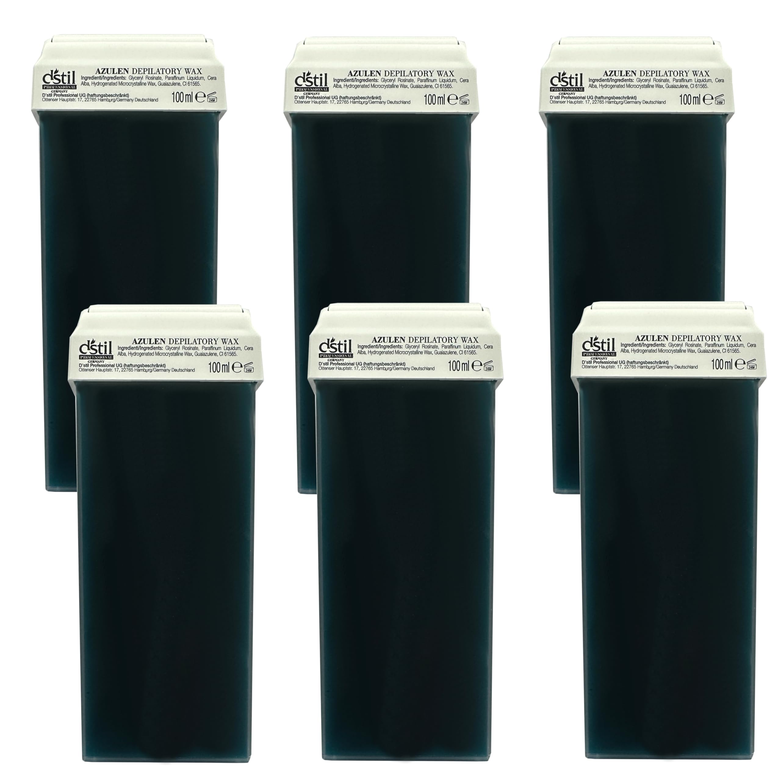 6 Pieces of Premium azulene Wax Warm Wax Wax cartridges for Hair Removal Depilation waxing