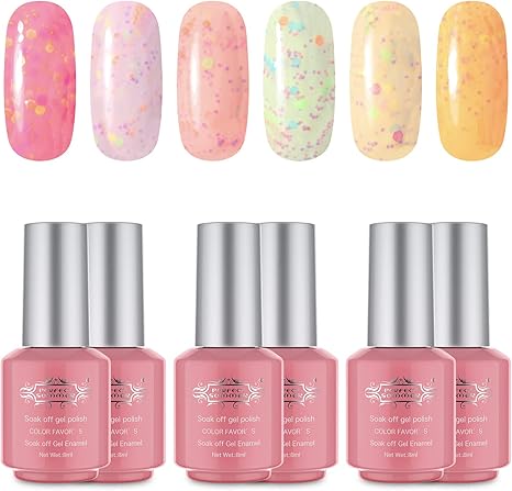 Amazon チーズシリーズ ジェルネイル カラージェル 6色セット チーズ模様 カラフルポップ Perfect Summer ジェル ネイル 通販