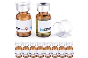Biomed Solutions Sterile Empty Vial with Reusable Plastic Cap,Ready to Fill Glass Containers, Liquid Injection Bottle Sealed 