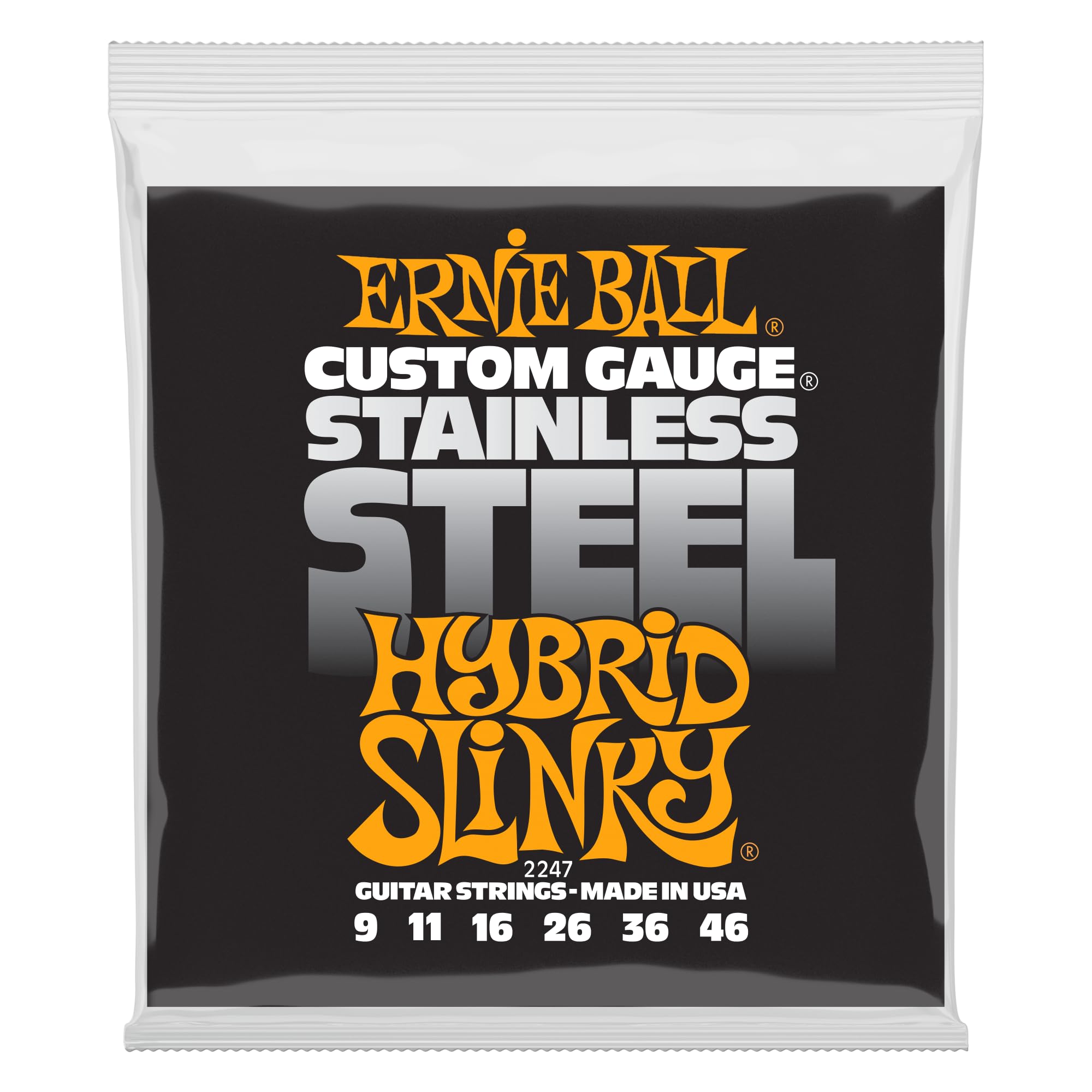 Ernie Ball Hybrid Slinky Stainless Steel Wound Electric Guitar Strings - 9-46 Gauge