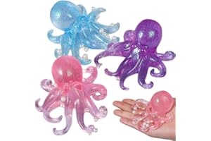 3Pcs Squeeze Toys, Kawaii Octopus Shape Stress Toys, Soft Octopus Sensory, Simulation Cute Stress Relief Toy, Creative Gifts 