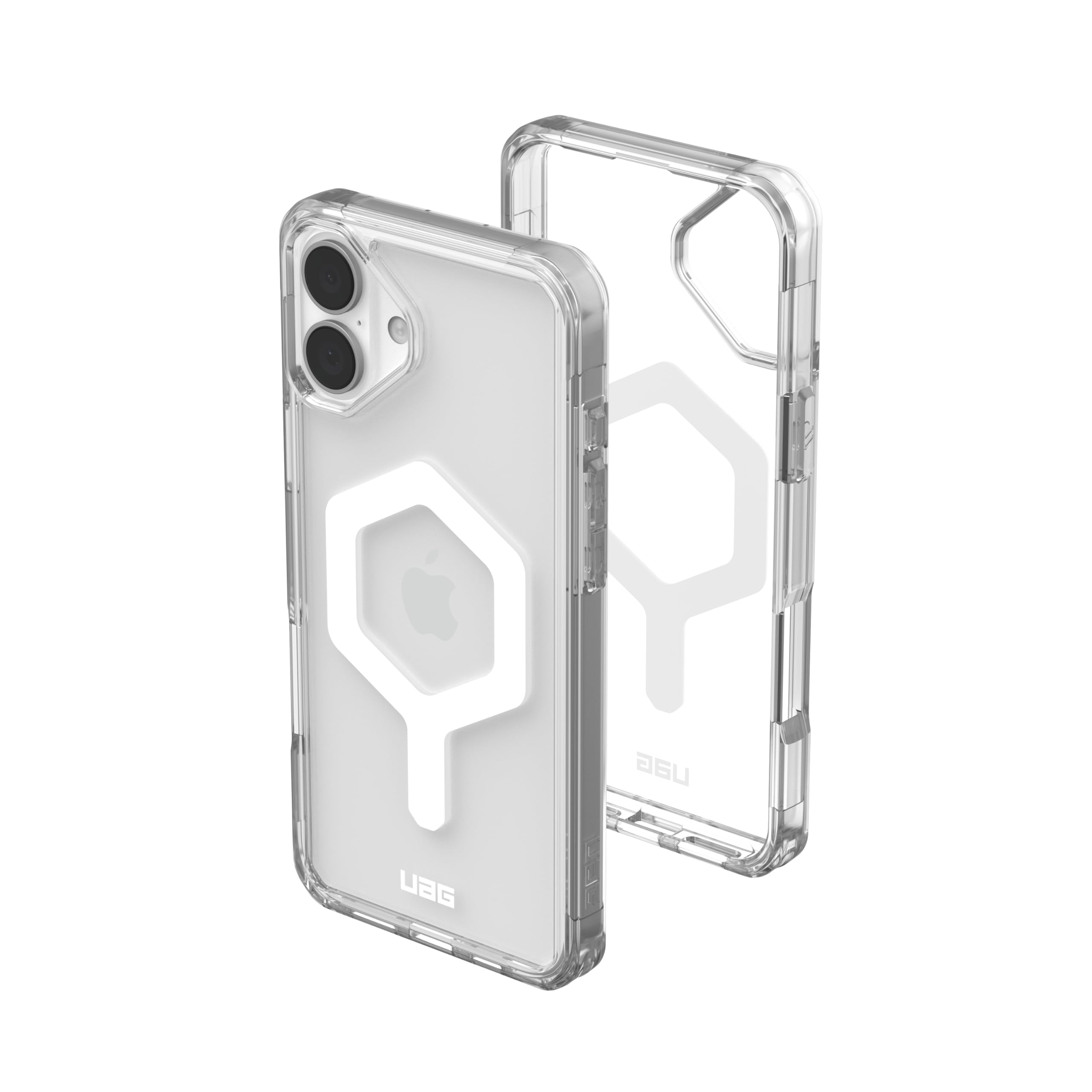 URBAN ARMOR GEAR UAG Designed for iPhone 16 Plus Case 6.7" Plyo - Compatible with MagSafe Charging Rugged Slim Anti-Yellowing Transparent Clear Shockproof Military Grade Protective Cover, Ice/White