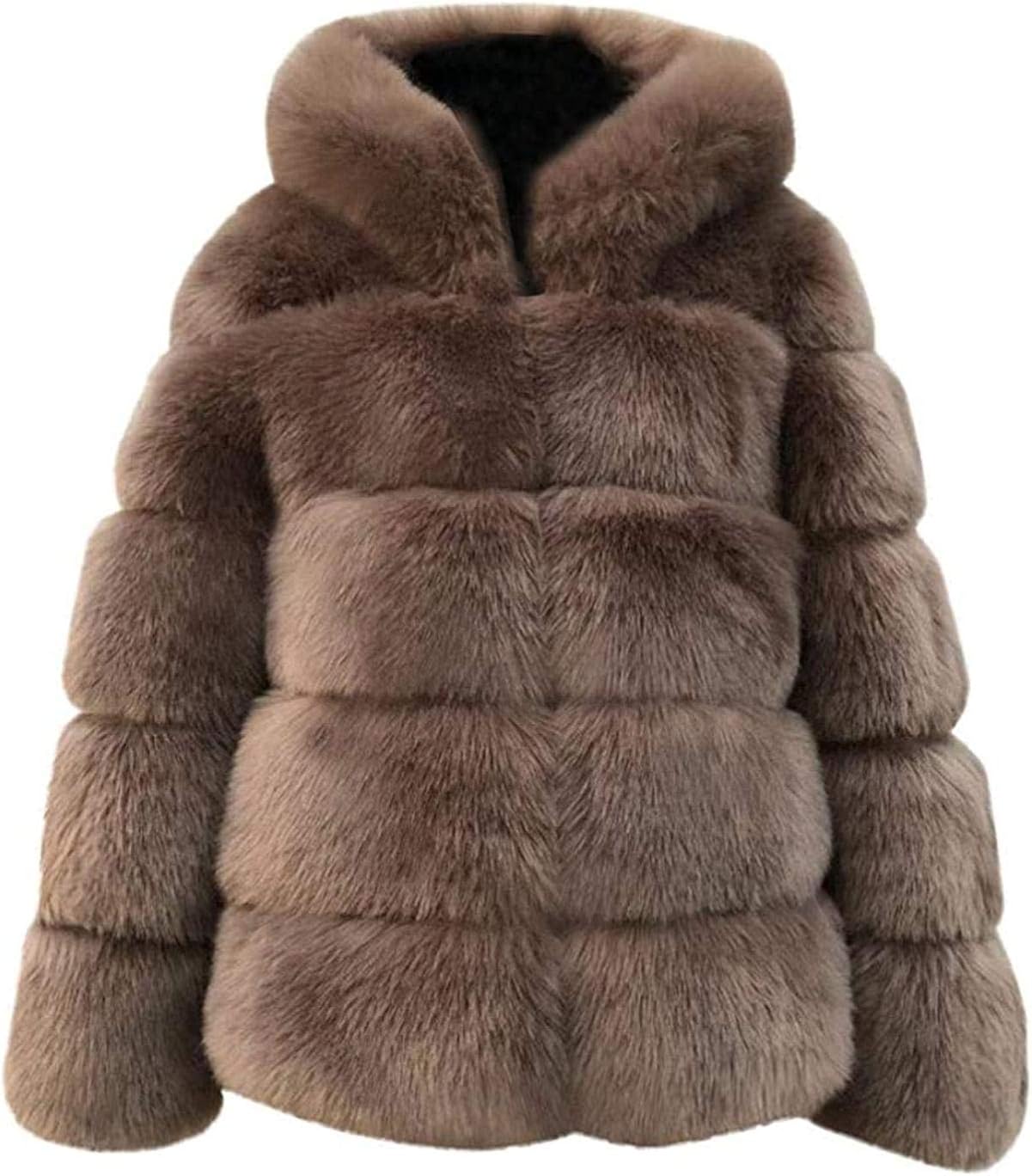 Women Plus Size Jacket Faux Mink Winter Hooded New Faux Fur Jacket Warm Thick Outerwear Jacket 